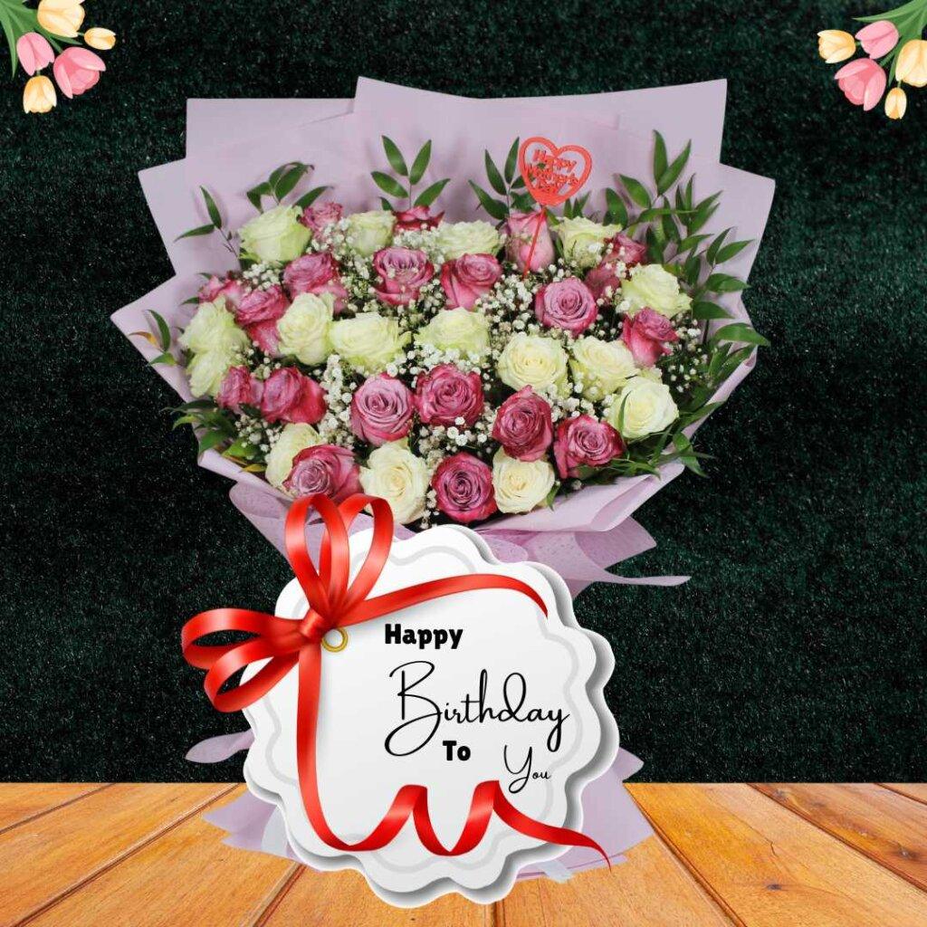 focus happy birthday wishes premium birthday bouquet purple white roses ribbon.jpg